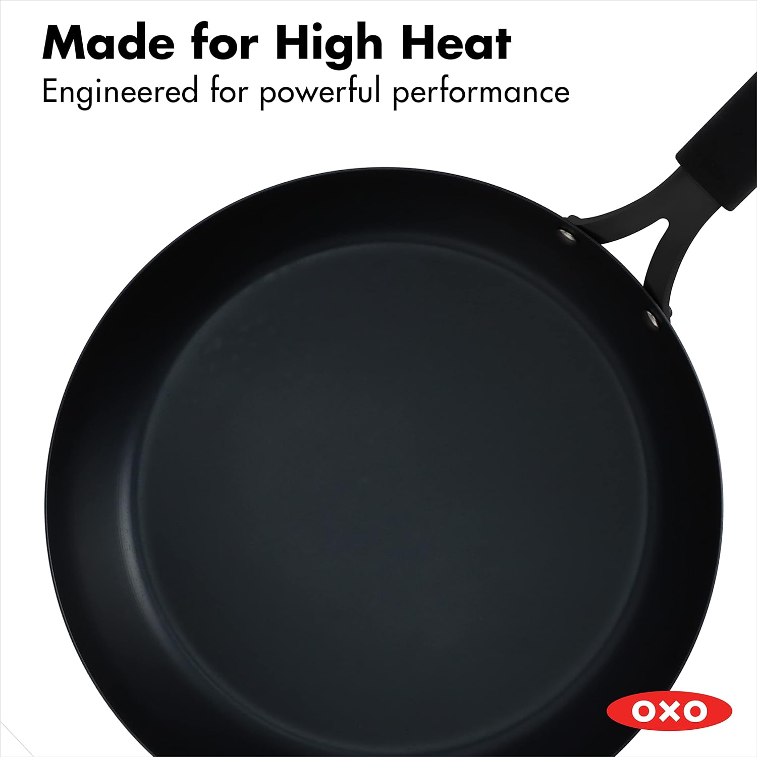 OXO Obsidian Pre-Seasoned Carbon Steel, 12 Wok Pan with Removable Silicone Handle Holder, Induction, Oven Safe, Black - Image 20