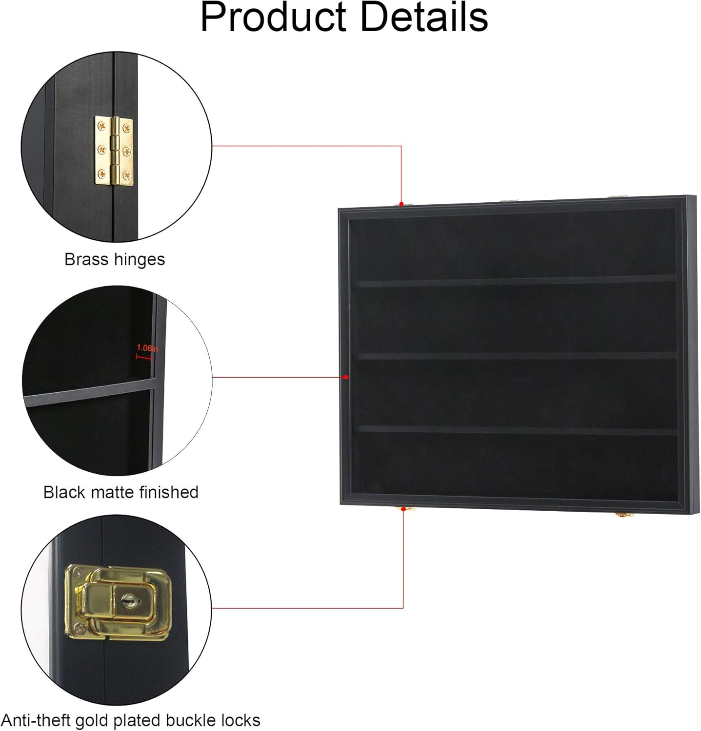 35 Graded Sports Card Display Case – Baseball Card Display Frame with UV Protection Clear View Lockable Wall Cabinet for Basketball Collectible Trading Card Black Finish - Image 18