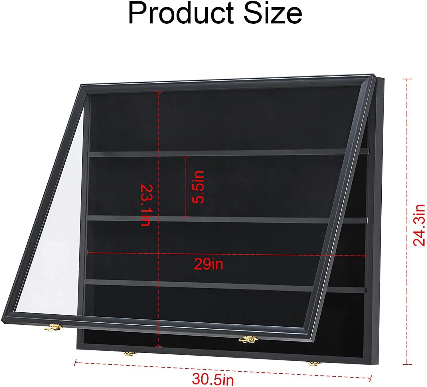 35 Graded Sports Card Display Case – Baseball Card Display Frame with UV Protection Clear View Lockable Wall Cabinet for Basketball Collectible Trading Card Black Finish - Image 20