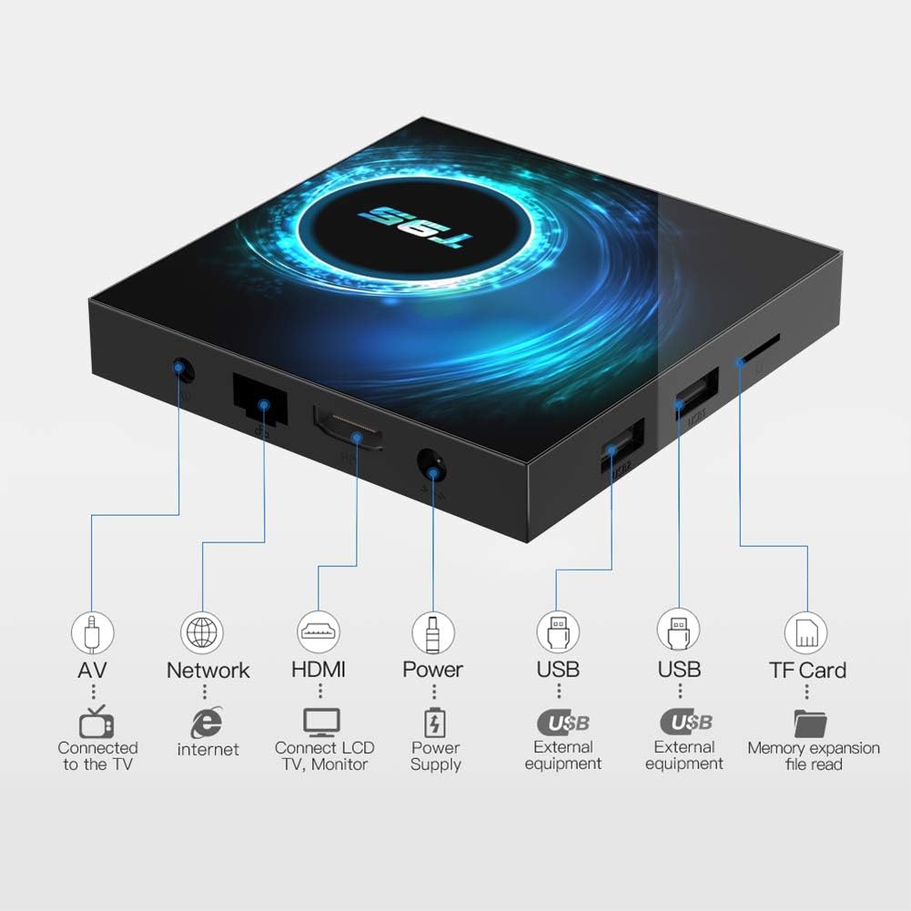 Android 10.0 TV Box, T95 4GB RAM 64 ROM Allwinner H616 Quad-Core 64-bit ARM Cortex-A53 Android Box with 2.4G/5G Dual WiFi 10/100M Ethernet, Support H.265/3D/6K Ultra HD/BT 5.0/HDMI 2.0 Smart TV Box - Image 8
