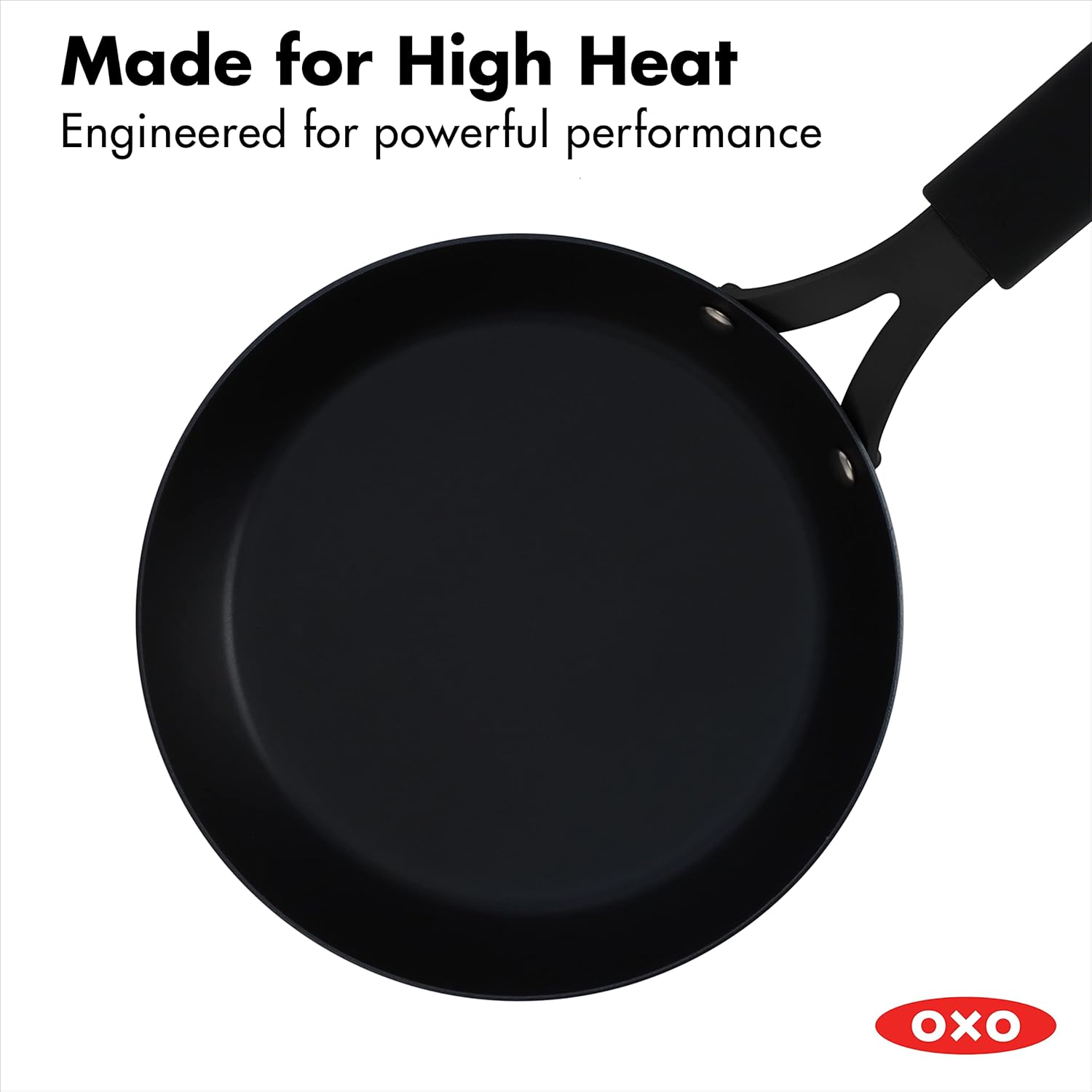 OXO Obsidian Pre-Seasoned Carbon Steel, 12 Wok Pan with Removable Silicone Handle Holder, Induction, Oven Safe, Black - Image 14