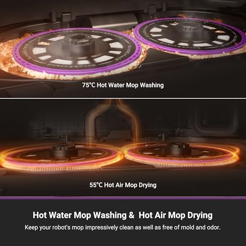 Eureka J15 Pro Ultra Robot Vacuum and Mop with Self Emptying Base, 16,200 Pa Suction, Flex-Arm Design Mop, Auto Mop Hot Water Washing & Hot Air Drying, Anti-Tangle, AI Obstacle Avoidance, Black - Image 18