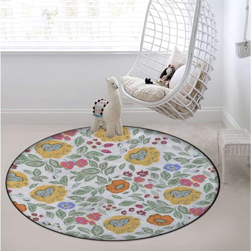 Dark Blue White Office Chair Mat Hardwood Floor Computer Desk Mat Anti-Slip Gaming Chair Mat Round Floor Mat Durable Floor Protector Old Fashion Romantic Decorating Diameter 35.4 in - Image 2