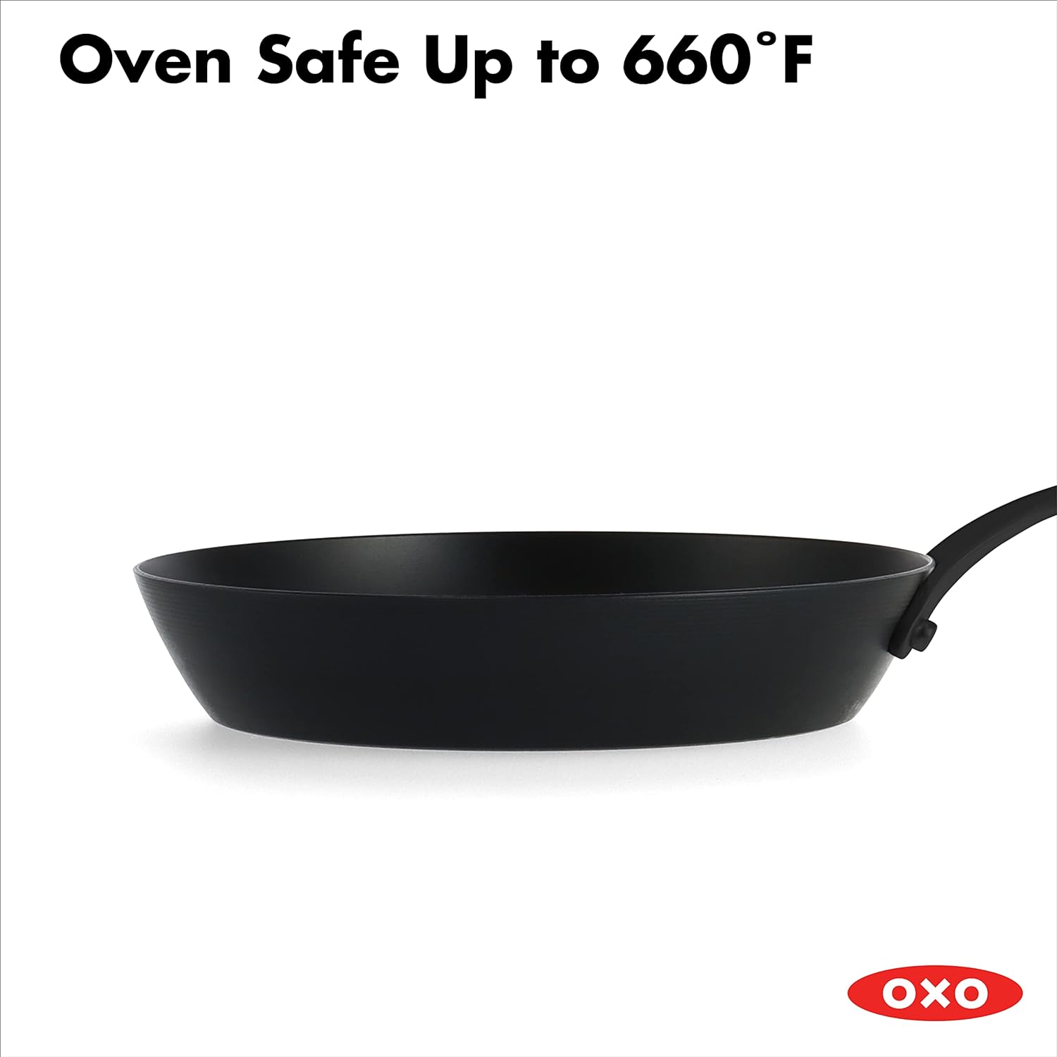 OXO Obsidian Pre-Seasoned Carbon Steel, 12 Wok Pan with Removable Silicone Handle Holder, Induction, Oven Safe, Black - Image 13
