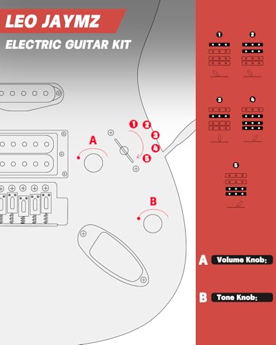 Leo Jaymz 39 Full Size ST Style Electric Guitar Starter Kit with SSH Pickup, 5W Portable Amp, Tuner, Gig Bag, Strap & Accessories (Violet Ocean) - Image 87